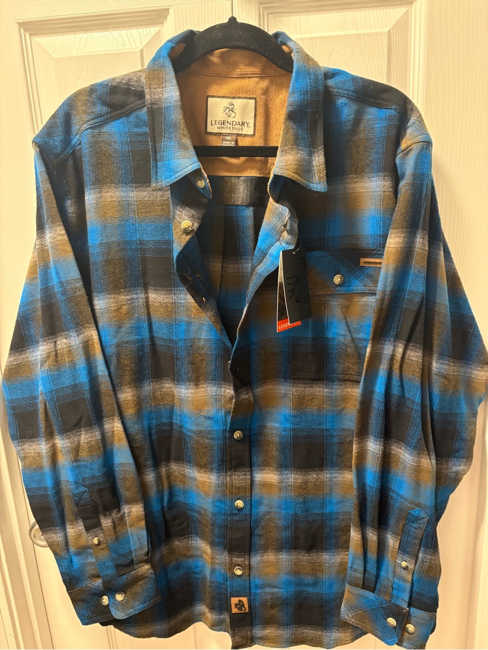 Legendary Whitetails Blue and Black Plaid Button-Down Shirt